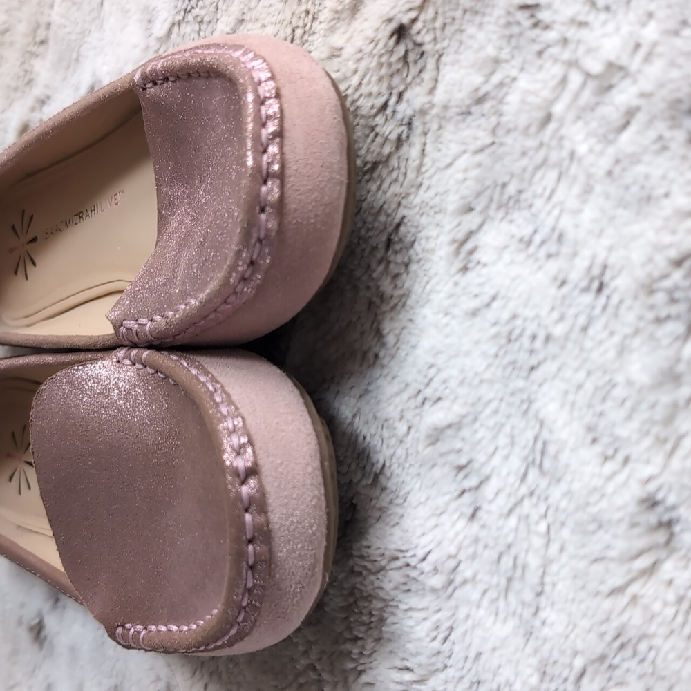 Issac Mizrahi Live! Leather Pink Metallic Moccasin Loafers - Picture 7 of 8
